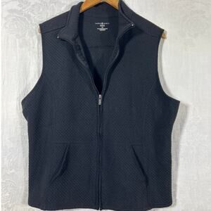 Karen Scott Sport Vest 2X Black Quilted Zip